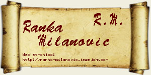 Ranka Milanović vizit kartica